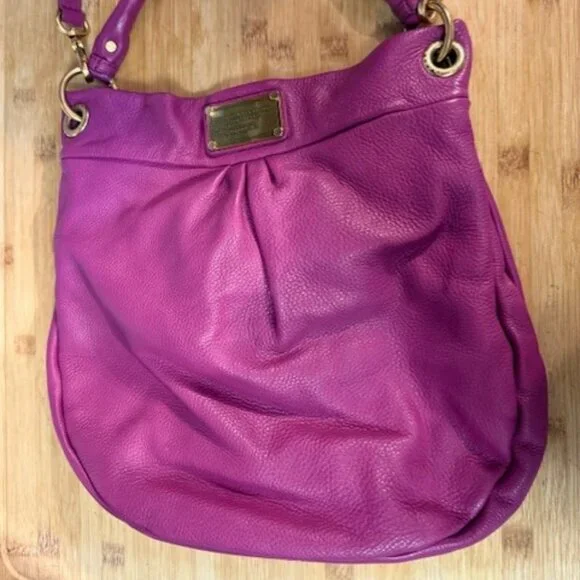 Vintage Y2K Marc Jacobs Raspberry Hillier Leather Hobo Bag - Picture 4 of 16